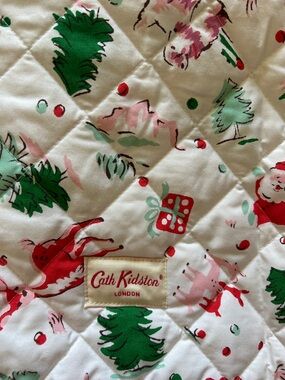 Cath Kidston Quilted Holiday Print Bag - White, Green, Red, Pink